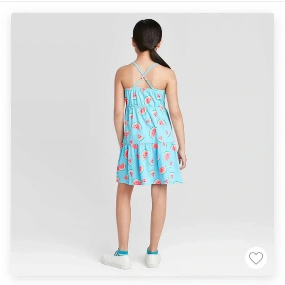 Cat & Jack Cotton Watermelon Dress Girl’s Size Large 10/12 - Picture 2 of 10